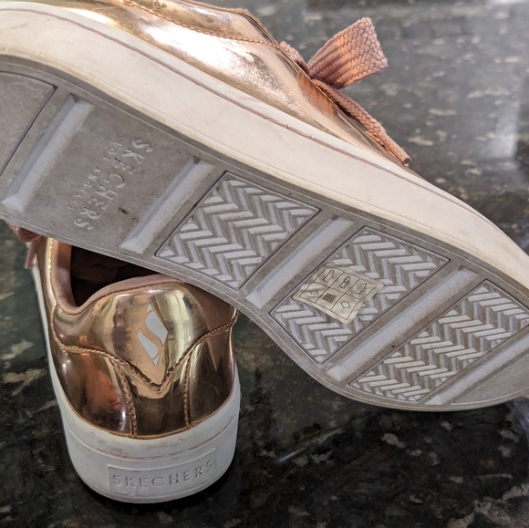 Rose Gold Sketchers Street Memory Foam Size 10 - Picture 2 of 6